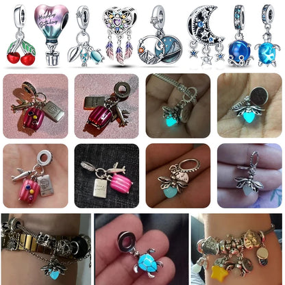 Glowing Elegance: 925 Sterling Silver Charm Beads for 3mm Bracelets – A Radiant Gift Choice