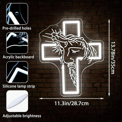 Faith LED Neon Sign, Dimmable Wall Light | Christian Prayer Room & Home Decor Neon Lamp
