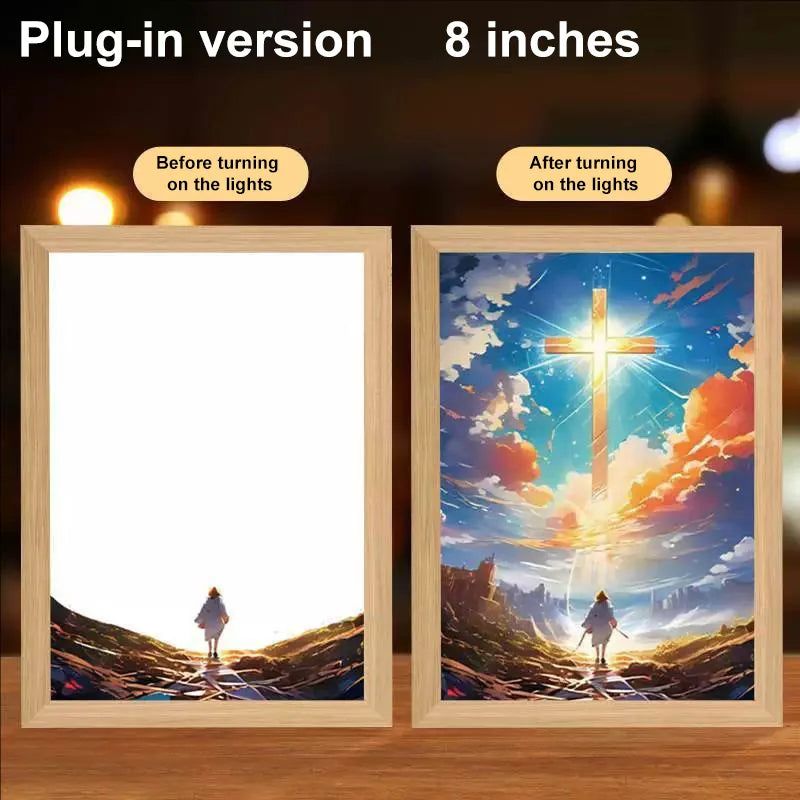 LED Light Frame, 4D Luminous Wall Art | Faith-Inspired Decor for Home and Bedroom