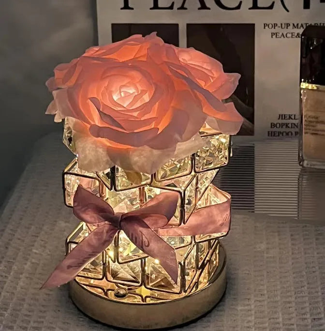 LED Crystal Rose Table Lamp – Magical Glow for Cozy Moments 🌹✨