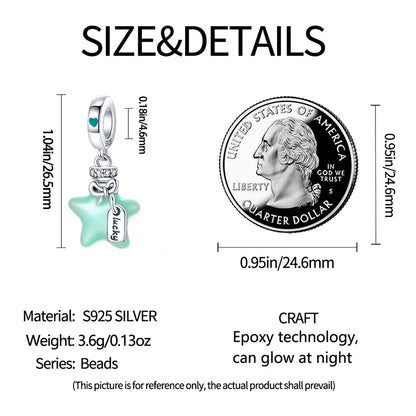 Glowing Elegance: 925 Sterling Silver Charm Beads for 3mm Bracelets – A Radiant Gift Choice