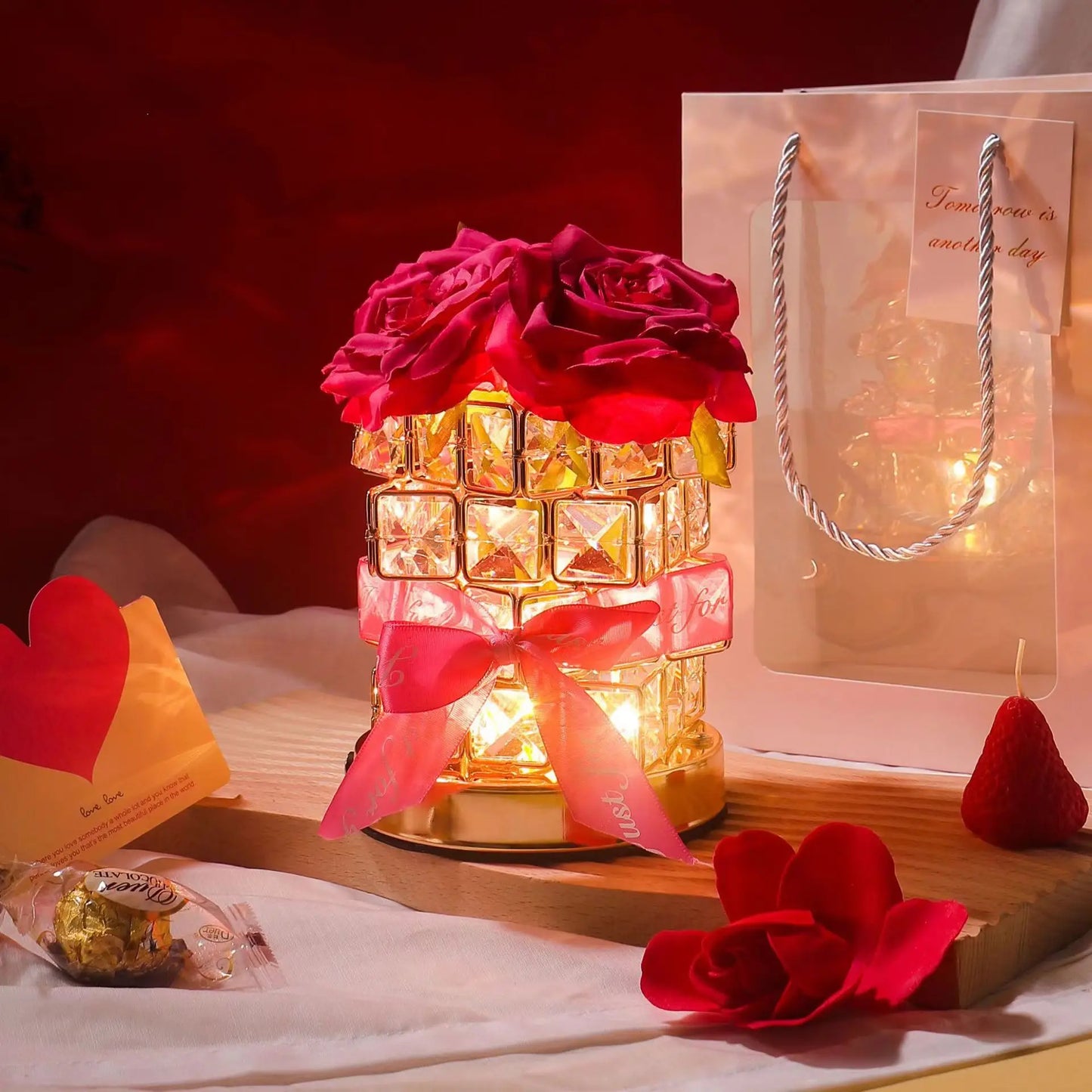 LED Crystal Rose Table Lamp – Magical Glow for Cozy Moments 🌹✨