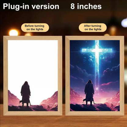 LED Light Frame, 4D Luminous Wall Art | Faith-Inspired Decor for Home and Bedroom