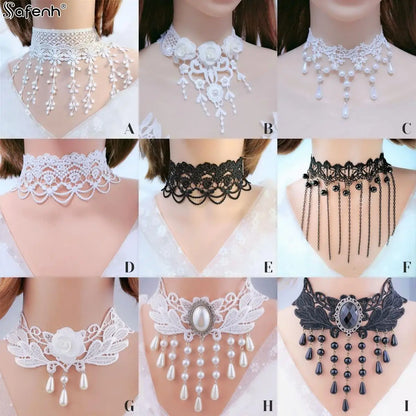 Gothic Victorian Black Lace Necklace – Elegant Jewelry Gift for a Touch of Dark Romance - Bilankas.world