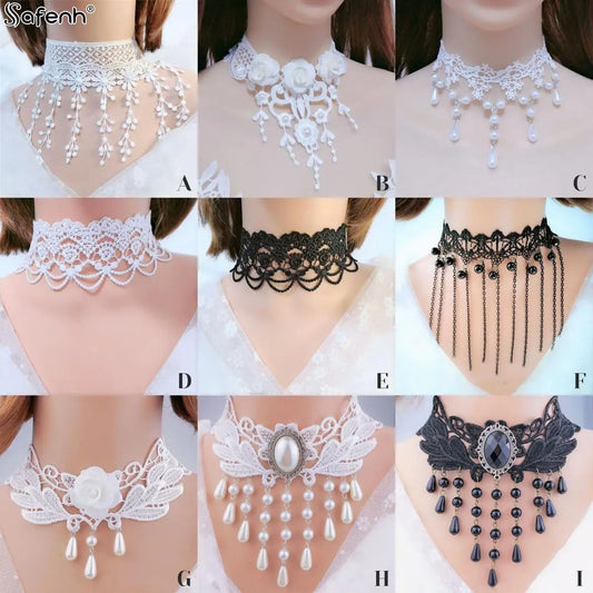 Gothic Victorian Black Lace Necklace – Elegant Jewelry Gift for a Touch of Dark Romance - Bilankas.world