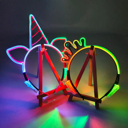 Illuminate the Party: Colorful LED Light-Up Headband - The Ultimate Fun Gift for Nightclubs, Raves, and Bachelor Parties