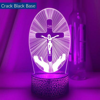 3D Cross LED Night Light – Optical Illusion Desk Lamp for Unique Home Decor and Gifts