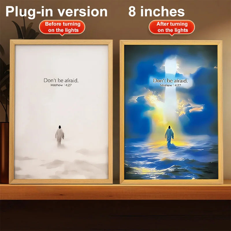 LED Light Frame, 4D Luminous Wall Art | Faith-Inspired Decor for Home and Bedroom