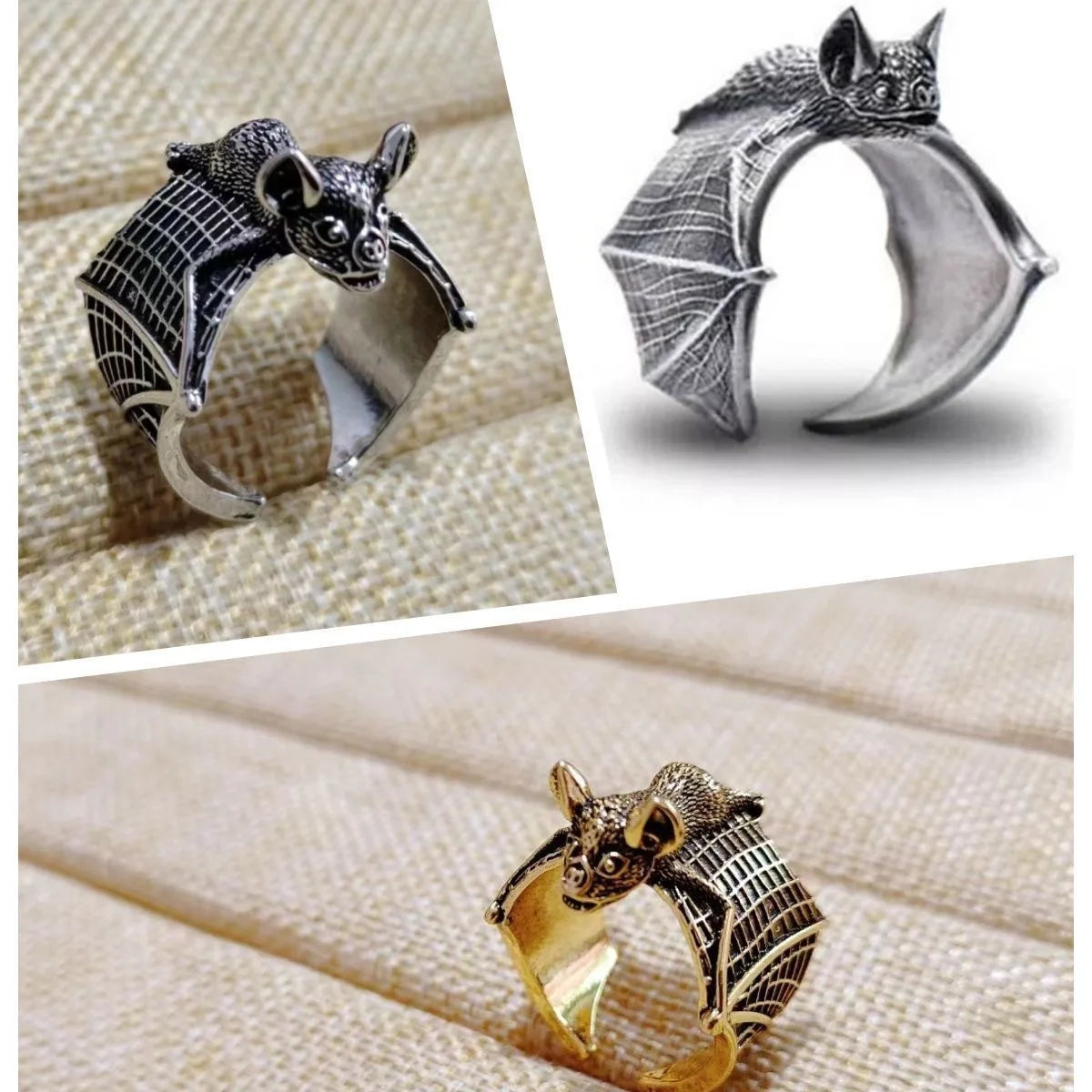 Unique Vintage Style: Adjustable Bat Ring for a Distinctive Look - Bilankas.world