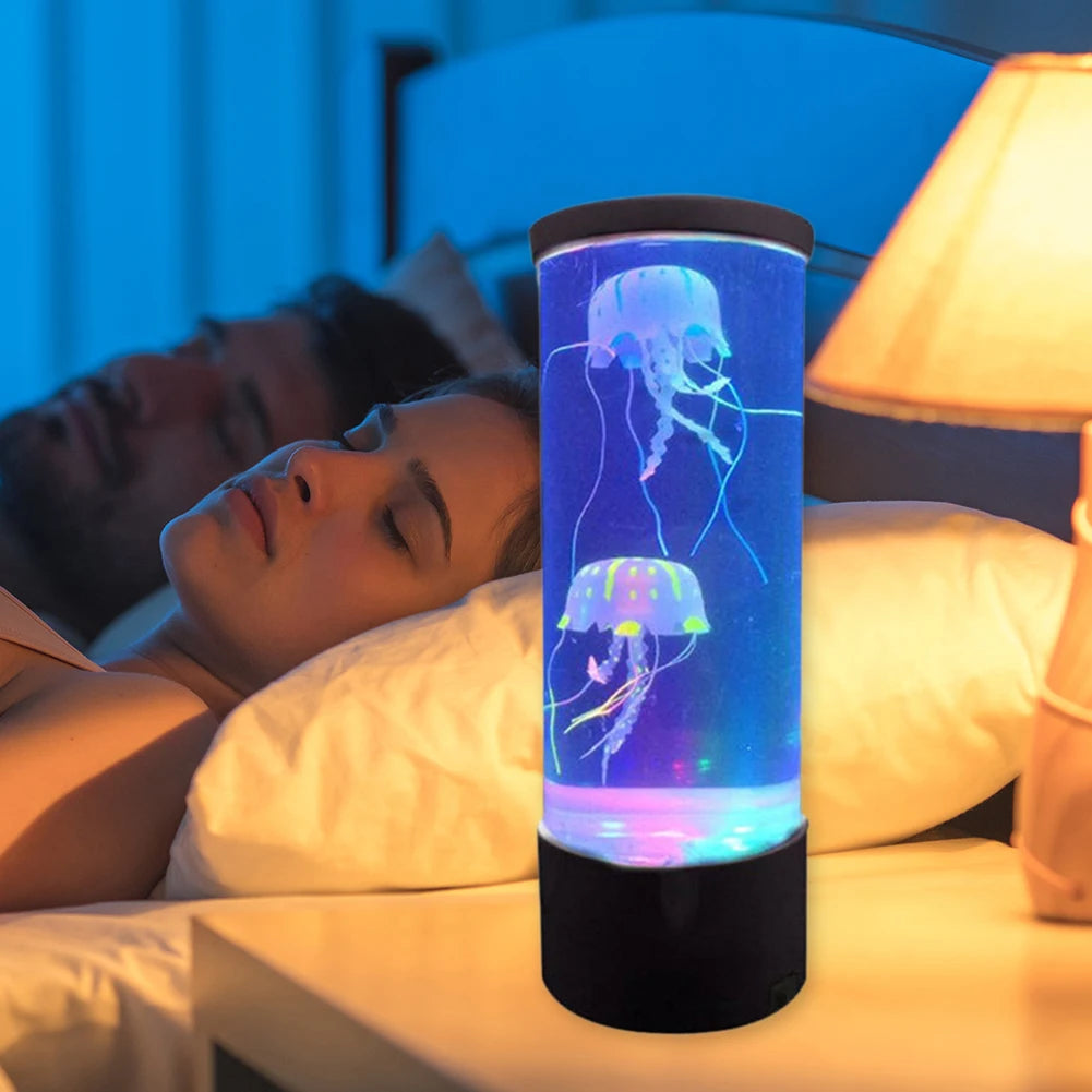 Jellyfish LED Night Light – Remote-Controlled, Color-Changing Aquarium Lamp, USB Charging, Perfect Birthday Gift for Kids - Bilankas.world