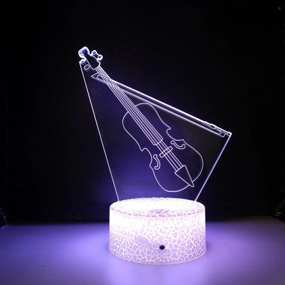Nighdn 3D Guitar/Music Illusion Night Light – Perfect Gift for Music Lovers | Cool Décor for Home, Office & Bedroom