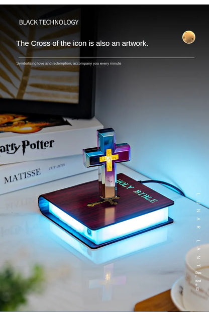 Magnetic Levitating Cross – Floating Christian Cross LED Night Light Desktop Decoration