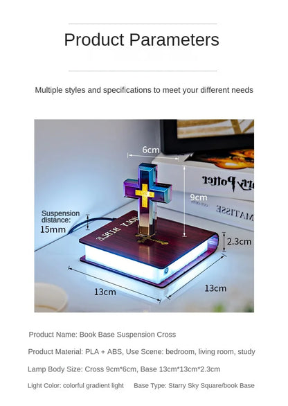 Magnetic Levitating Cross – Floating Christian Cross LED Night Light Desktop Decoration