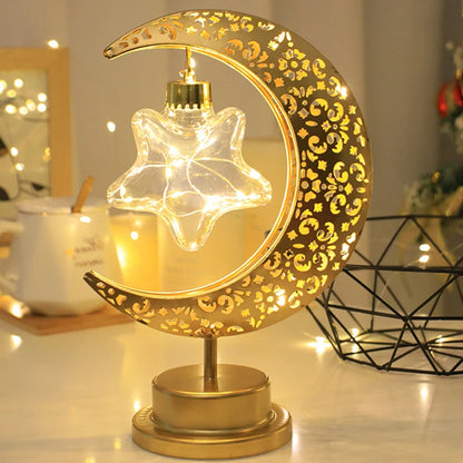 Eid Mubarak Star Moon Light Bedroom LED Table Lamp Oh oh Perfect for Celebrating Eid, Ramadan, and Special Occasions