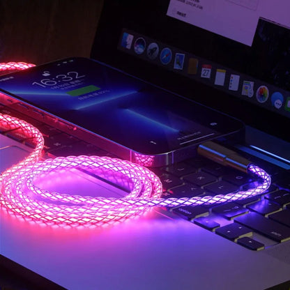 RGB Symphony 66W USB-C Fast Charging Cable with Gradient Lighting