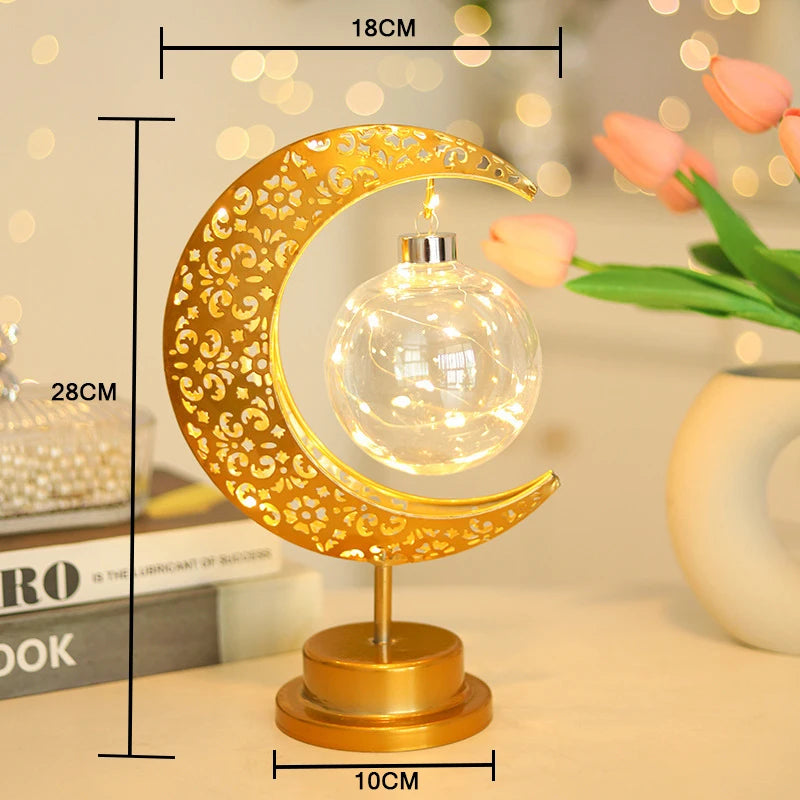 Eid Mubarak Star Moon Light Bedroom LED Table Lamp Oh oh Perfect for Celebrating Eid, Ramadan, and Special Occasions