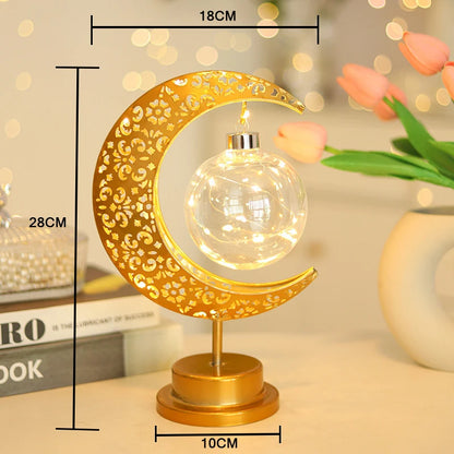 Eid Mubarak Star Moon Light Bedroom LED Table Lamp Oh oh Perfect for Celebrating Eid, Ramadan, and Special Occasions