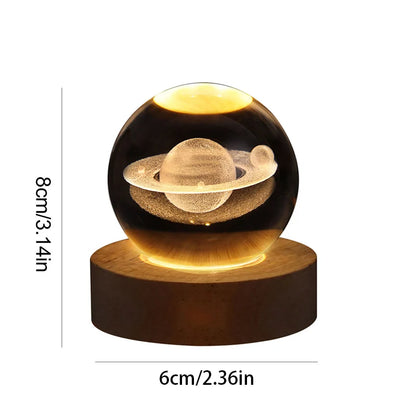 LED Milky Way Galaxy Crystal Ball Night Light – Ambient Bedroom Lamp & Creative Gift - Bilankas.world