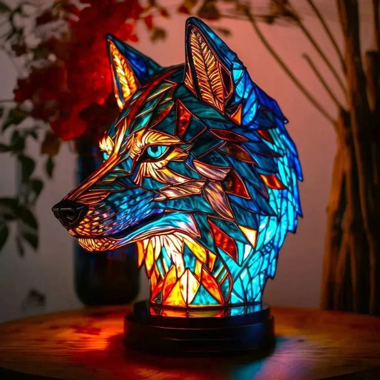 Creative Animal Table Lamp Series – Loong, Lion, Wolf, Elephant, Horse, Unicorn Resin Ornaments Crafts Decoration