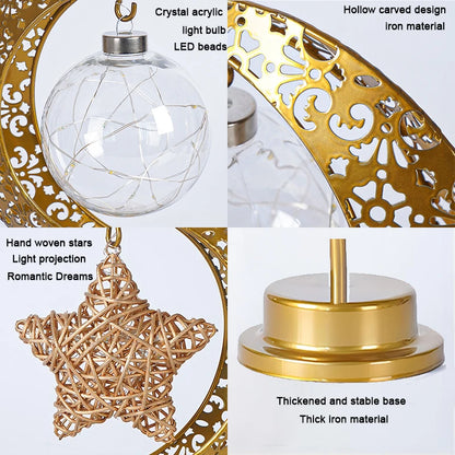 Eid Mubarak Star Moon Light Bedroom LED Table Lamp Oh oh Perfect for Celebrating Eid, Ramadan, and Special Occasions