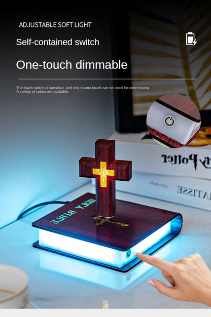 Magnetic Levitating Cross – Floating Christian Cross LED Night Light Desktop Decoration