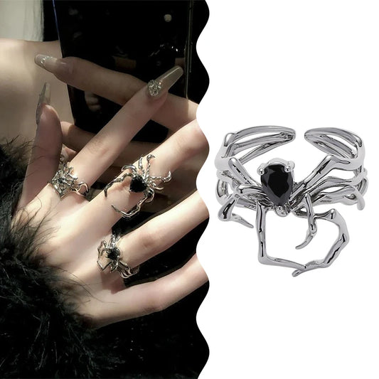 Electroplating Black Heart Spider Ring: A Spooky and Stylish Halloween Gift - Bilankas.world