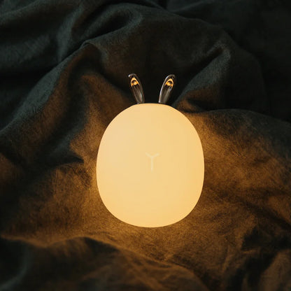 Enchanting Deer & Rabbit LED Night Light – Soft Silicone, Dimmable & USB Rechargeable | Cozy Gift for Kids' Bedrooms