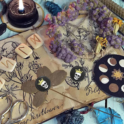 Skull with Crown, Flower, and Snake Wax Seal Stamps – 25mm Unique Stamp Design - Bilankas.world
