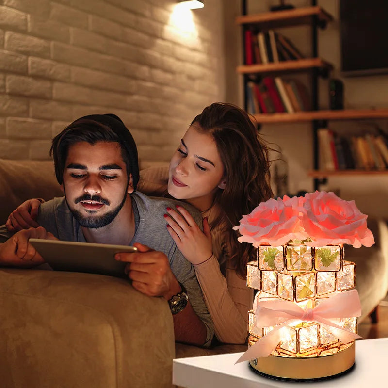 LED Crystal Rose Table Lamp – Magical Glow for Cozy Moments 🌹✨