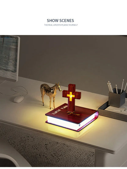 Magnetic Levitating Cross – Floating Christian Cross LED Night Light Desktop Decoration
