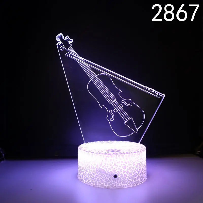 Nighdn 3D Guitar/Music Illusion Night Light – Perfect Gift for Music Lovers | Cool Décor for Home, Office & Bedroom