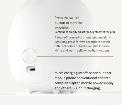 Enchanting Deer & Rabbit LED Night Light – Soft Silicone, Dimmable & USB Rechargeable | Cozy Gift for Kids' Bedrooms