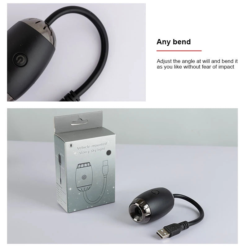 Starry Sky Galaxy Projector, LED Night Light | USB Dreamy Room & Car Light