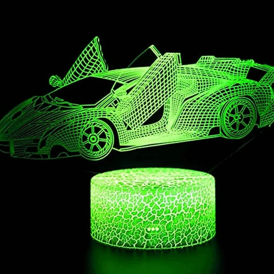 Car Night Light Racing Car 3D LED Illusion Lamp Perfect for Car Lovers & Enthusiasts
