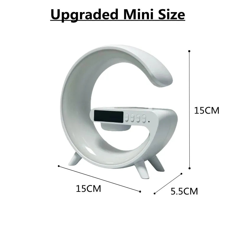 Multifunction Wireless Charger & Speaker Stand with RGB Night Light – 15W Fast Charging Station, Ideal Gift for iPhone, Samsung, Xiaomi, Huawei - Bilankas.world
