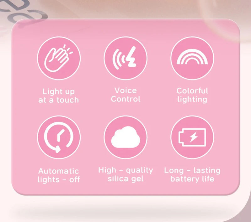Pink Axolotl Night Light, Silicone LED Lamp | Rechargeable Touch Bedside Light for Kids