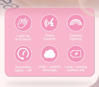 Pink Axolotl Night Light, Silicone LED Lamp | Rechargeable Touch Bedside Light for Kids