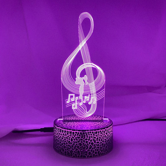 Newest 3D Illusion Baby Night Light – Musical Note Hologram LED Lamp Perfect for Kids, Baby Rooms, and Musical Enthusiasts