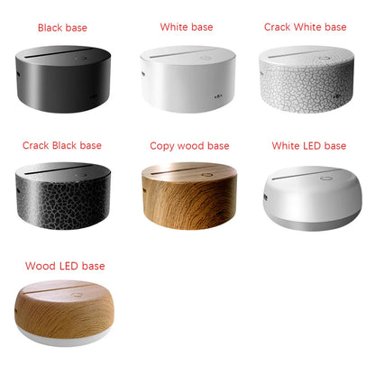 3D Illusion Night Light Lamp 7 Colors Changing Remote Control LED Table Lamp for Spiritual Spaces