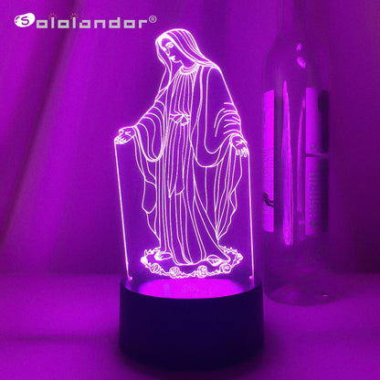 3D Illusion Night Light Lamp 7 Colors Changing Remote Control LED Table Lamp for Spiritual Spaces