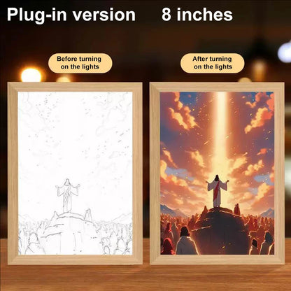 LED Light Frame, 4D Luminous Wall Art | Faith-Inspired Decor for Home and Bedroom