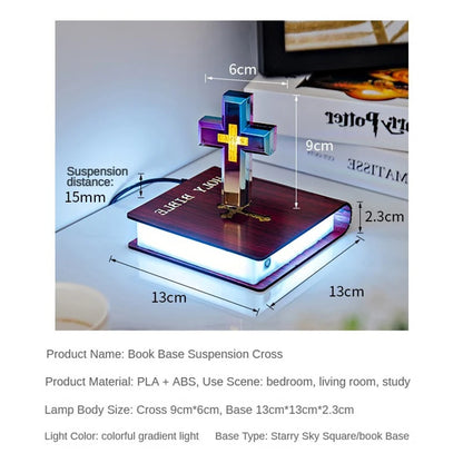 Magnetic Levitating Cross – Floating Christian Cross LED Night Light Desktop Decoration
