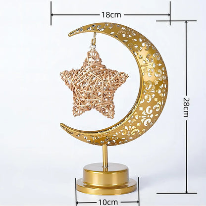 Eid Mubarak Star Moon Light Bedroom LED Table Lamp Oh oh Perfect for Celebrating Eid, Ramadan, and Special Occasions