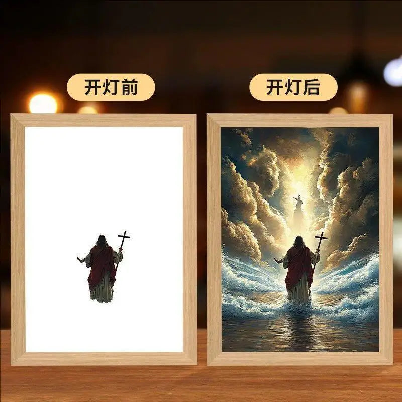 LED Light Frame, 4D Luminous Wall Art | Faith-Inspired Decor for Home and Bedroom