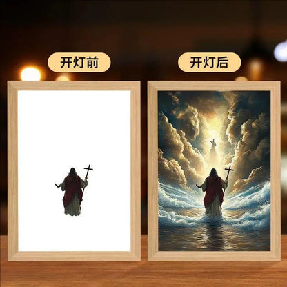 LED Light Frame, 4D Luminous Wall Art | Faith-Inspired Decor for Home and Bedroom