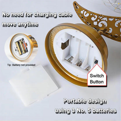 Eid Mubarak Star Moon Light Bedroom LED Table Lamp Oh oh Perfect for Celebrating Eid, Ramadan, and Special Occasions