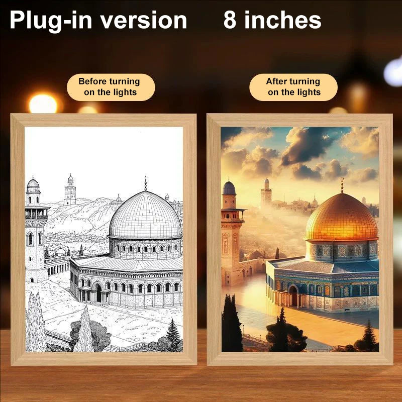 LED Light Frame, 4D Luminous Wall Art | Faith-Inspired Decor for Home and Bedroom