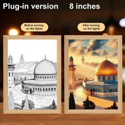 LED Light Frame, 4D Luminous Wall Art | Faith-Inspired Decor for Home and Bedroom