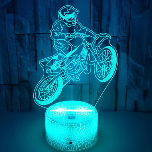 3D Motorcycle Night Light – LED Table Lamp for Kids, Boys & Girls | Perfect Room Décor & Gift for Motorbike Fans