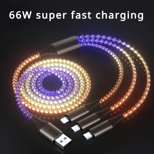 RGB Symphony 66W USB-C Fast Charging Cable with Gradient Lighting